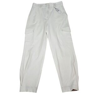Express Womens Pants 10R White Cargo Super High Rise Ankle Trousers NWT Utility